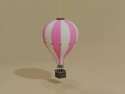 Hot Air Balloon Decoration Low-poly 3D model