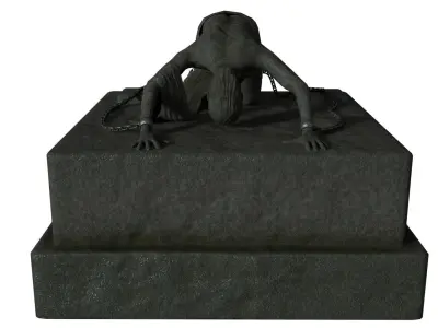 Bound Man Statue Low-poly 3D model