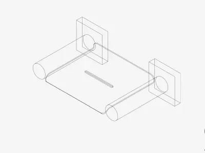 Soap Dish - Wall - Luxury - Round - Square Plate Low-poly 3D model