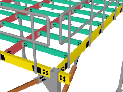 Metal mezzanine design 3D model