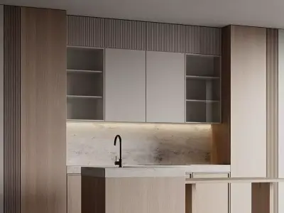 minimalistic kitchen 3D model