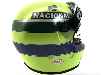 Ayrton Senna Helmet 1986 Low-poly 3D model