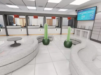 Post Office Interior V1 - Fully Equipped Commercial Environment Low-poly 3D model