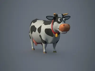 Cow Stylized Low-poly 3D model purchase