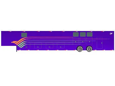 Blue Race Car Trailer 04 3D model