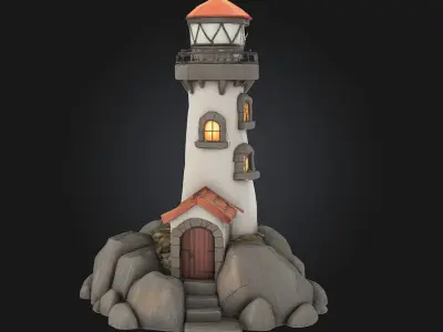 Lighthouse Haven  A Beacon of Light and Legend 3D model