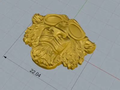 magerit tiger with glasses  3D print model