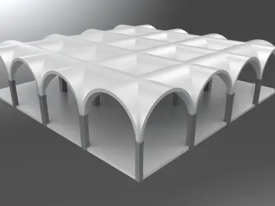 Arched Vault Structure Array Architecture Design 3D model