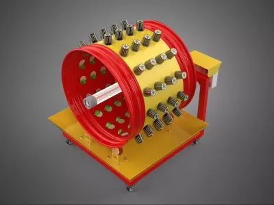 STEEL DRUM ROTARY HYDROPONIC SPIN GARDEN PLANT FARM SYSTEM WHEEL 3D model