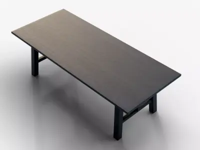 Modern Wooden Table 3D Model Minimalist Furniture Low-poly 3D model