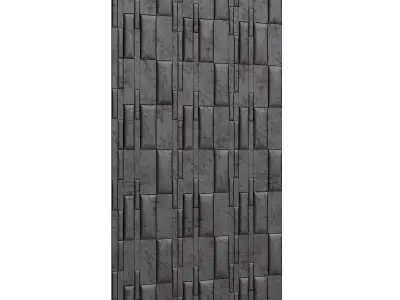 Black Leather Wall Panel 3D model