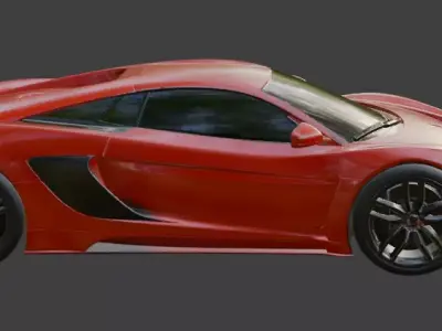 Generic Supercar Red 3D Model 3D model