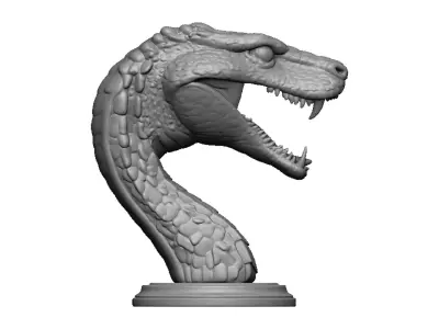snake head bust 3D print model