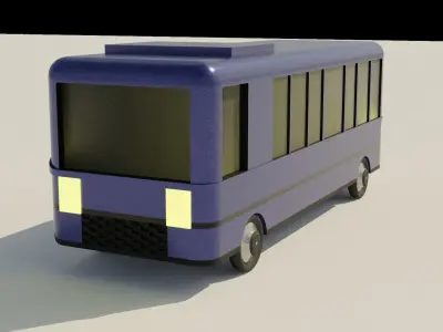 Low-poly Bus pixel Low-poly 3D model