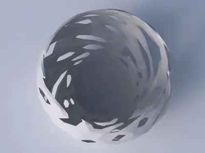 Bowl spheric twisted with faceted cuts 3D print model