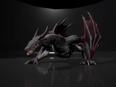 Dragon 8 Wyvern UE4 and Unity Low-poly 3D model