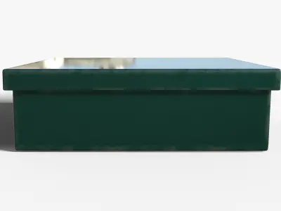 Box Green Metal Short Low-poly 3D model