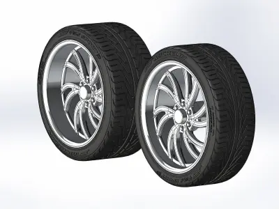 Set of custom wheels Intro Spyder 20inch for your scale model 3D print model