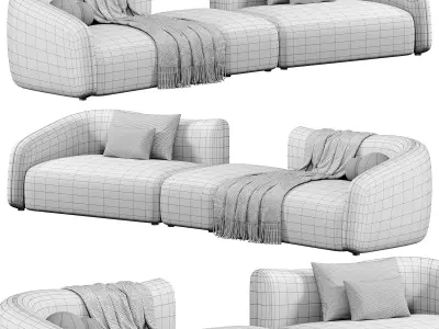 Puffy Puflu Dortlu Kanepe Sofa by caddeyildiz 3D model