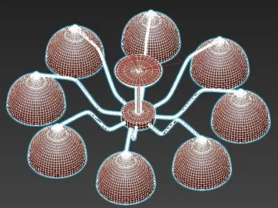 carissa-30172-8 six - light chrome ceiling light 3D model
