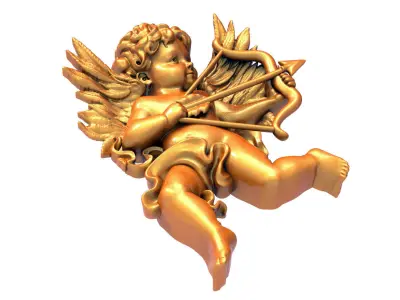 3D model Angel cupid with bow and arrow 3D model