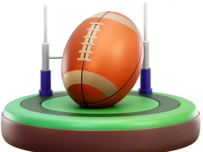 Rugby 3D Icon Low-poly 3D model