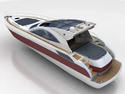luxury yacht 1 Low-poly 3D model