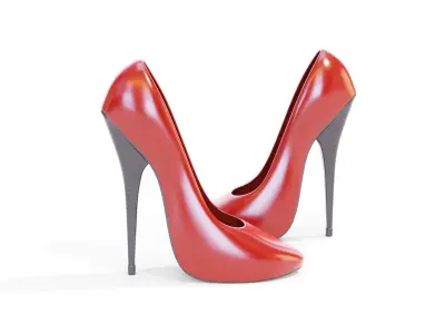 Red High Heels 3D model