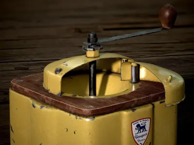 Old Coffee Grinder Peugeot Freres Low-Poly 3D Model Low-poly 3D model