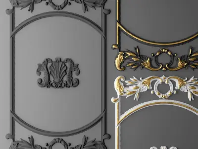Collection stucco molding frame 2 3D model