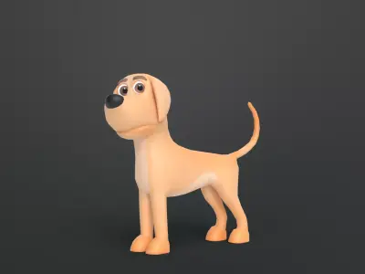 Cartoon Dog Character Low-poly 3D model purchase