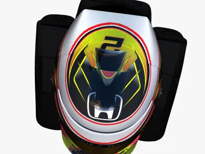 Vandoorne helmet 2017 Low-poly 3D model