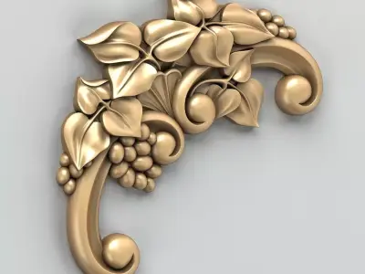 Carved decor corner 006 3D model