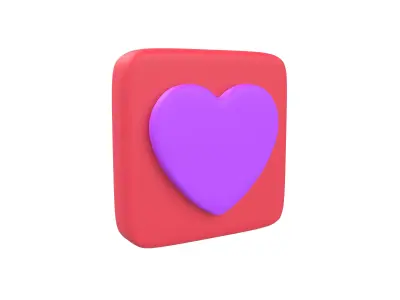 Twitter Heart Decoration v1 007 Low-poly 3D model