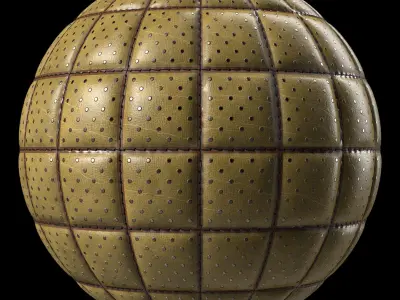 Leather Materials 40- Stitched Leather By Dot Metal - Seamless Texture