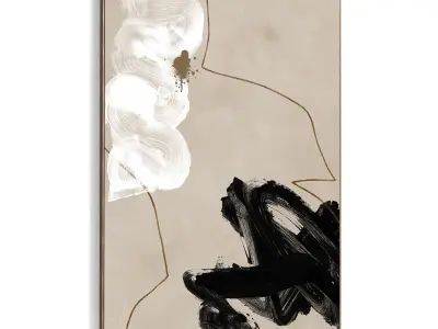 Plaster Two Photo Frame 386 Low-poly 3D model