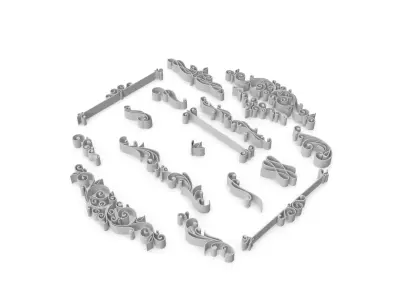 Ornate Swirls 03 Set  3D model