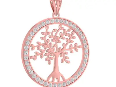 luxury diamond tree of life pendant 3083 3D print model