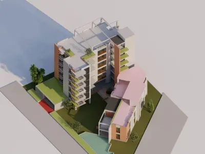 Apartment Building 3D model 3