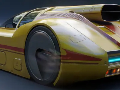 3Dpro CAR scifi 8 Low-poly 3D model
