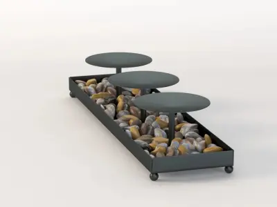 Kole Decorative Metal Candle Holder And Stones Set 3D model