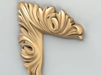 Carved decor corner 008 3D model