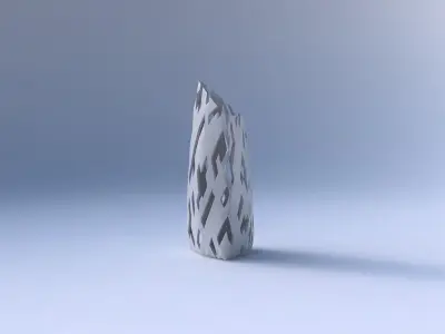 Vase tipped triangle with cuts 3D print model
