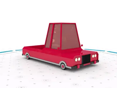 Mr Red - Low poly cartoon car 3D model