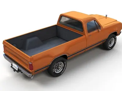 79 Dodge pickup D100 Low-poly 3D model