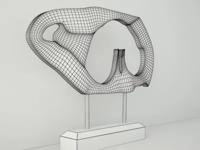 Wooden Decoration on Stand 3D model