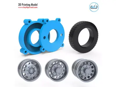 Truck Tire Mold With 3 Wheels 3D Printing Model 3D print model