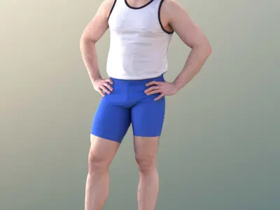 Robb 10722 - Standing Rower Low-poly 3D model