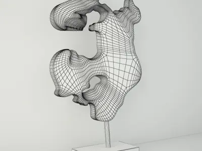 Teak Wood Table Top Decoration 3D model