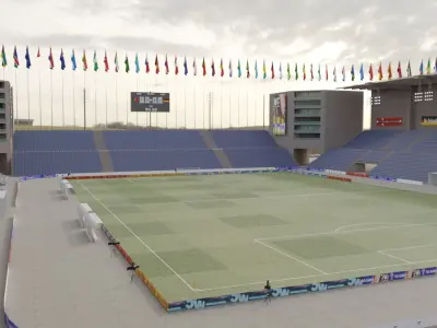 Stadium soccer Low-poly 3D model